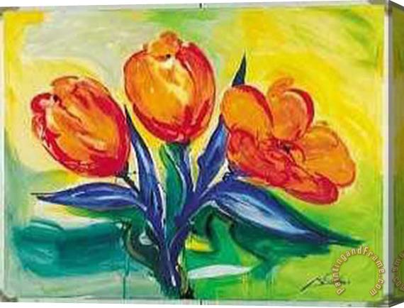 alfred gockel Orange Tulips Stretched Canvas Painting / Canvas Art