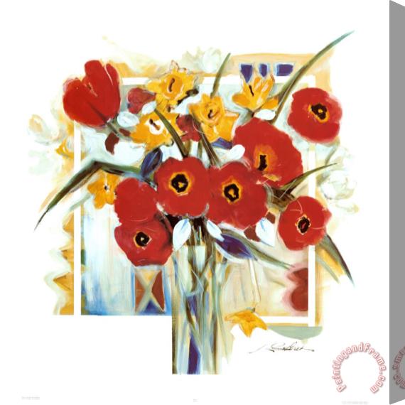 alfred gockel Red Poppies in Vase Stretched Canvas Print / Canvas Art