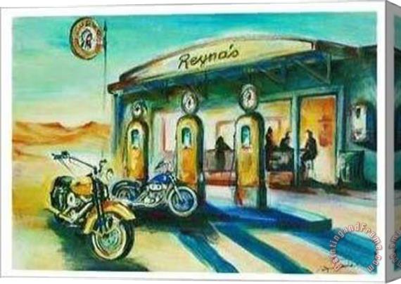alfred gockel Reyna S Desert Cafe Stretched Canvas Painting / Canvas Art