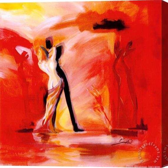 alfred gockel Romance in Red Ii Stretched Canvas Painting / Canvas Art