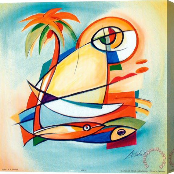 alfred gockel Sun Fish I Stretched Canvas Painting / Canvas Art