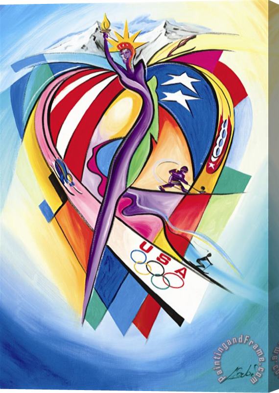 alfred gockel Usoc Olympic Celebration Stretched Canvas Print / Canvas Art