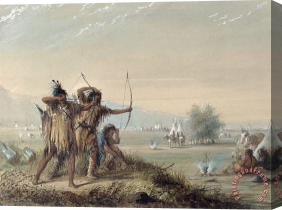 Alfred Jacob Miller Snake Indians Testing Bows Stretched Canvas Print / Canvas Art