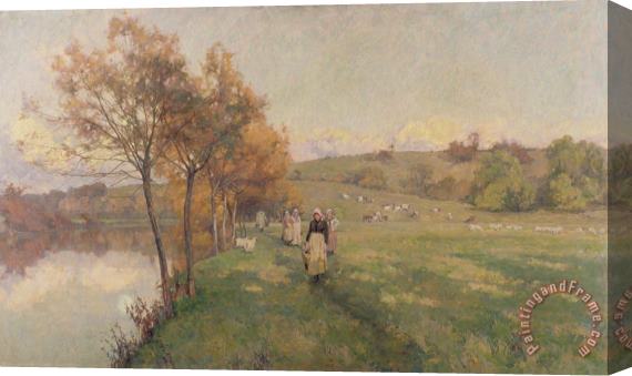 Alfred Parsons Meadows by the Avon Stretched Canvas Painting / Canvas Art