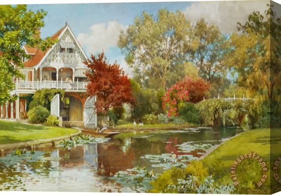 Alfred Parsons The Boathouse Stretched Canvas Painting / Canvas Art