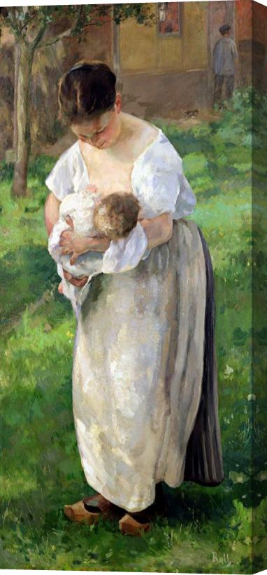 Alfred Roll The Wet Nurse Stretched Canvas Painting / Canvas Art