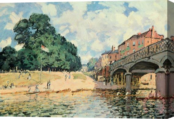 Alfred Sisley Bridge At Hampton Court Stretched Canvas Painting / Canvas Art