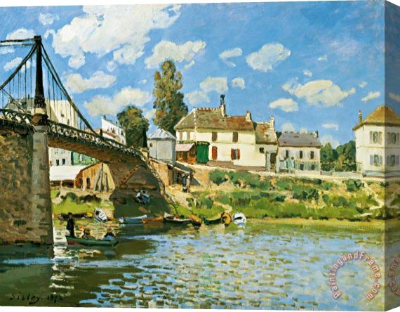 Alfred Sisley Bridge At Villeneuve-la-garenne Stretched Canvas Print / Canvas Art