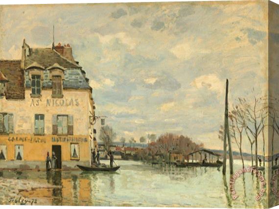 Alfred Sisley Flood at Port Marly Stretched Canvas Painting / Canvas Art