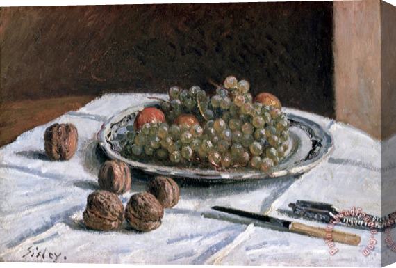 Alfred Sisley Grapes And Walnuts Stretched Canvas Painting / Canvas Art