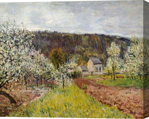 Alfred Sisley Rainy Spring Near Paris Stretched Canvas Print / Canvas Art