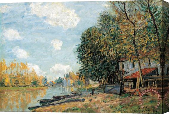 Alfred Sisley The Banks of The River Loing Stretched Canvas Painting / Canvas Art