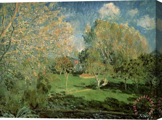 Alfred Sisley The Garden of Hoschede Family Stretched Canvas Print / Canvas Art
