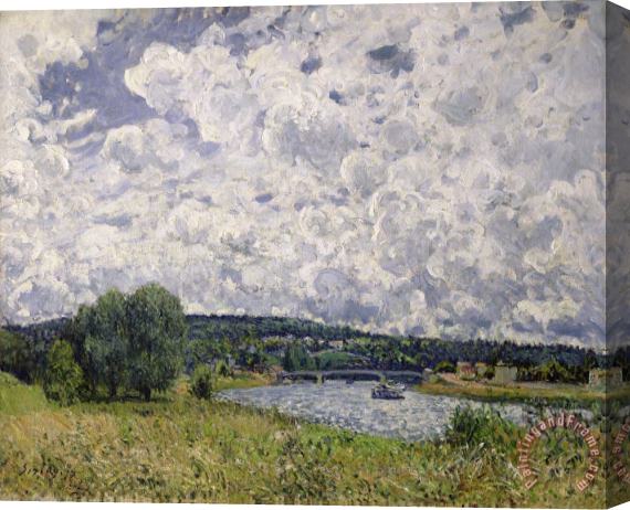 Alfred Sisley The Seine at Suresnes Stretched Canvas Painting / Canvas Art