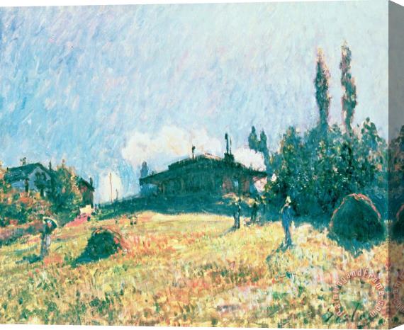 Alfred Sisley The Station At Sevres Stretched Canvas Painting / Canvas Art