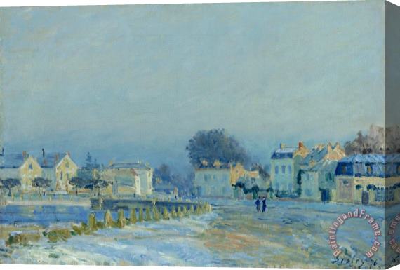 Alfred Sisley The Watering Pond at Marly with Hoarfrost (l'abreuvoir a Marly Gelee Blanche) Stretched Canvas Painting / Canvas Art