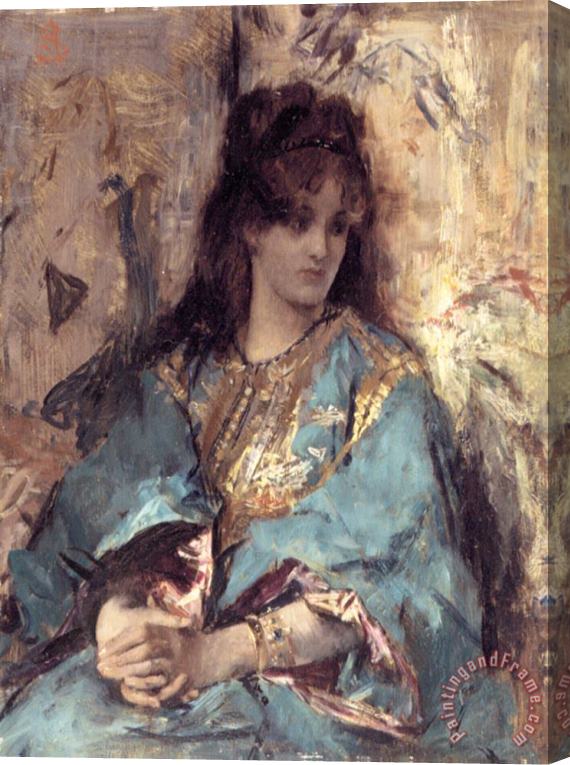 Alfred Stevens A Woman Seated in Oriental Dress Stretched Canvas Print / Canvas Art