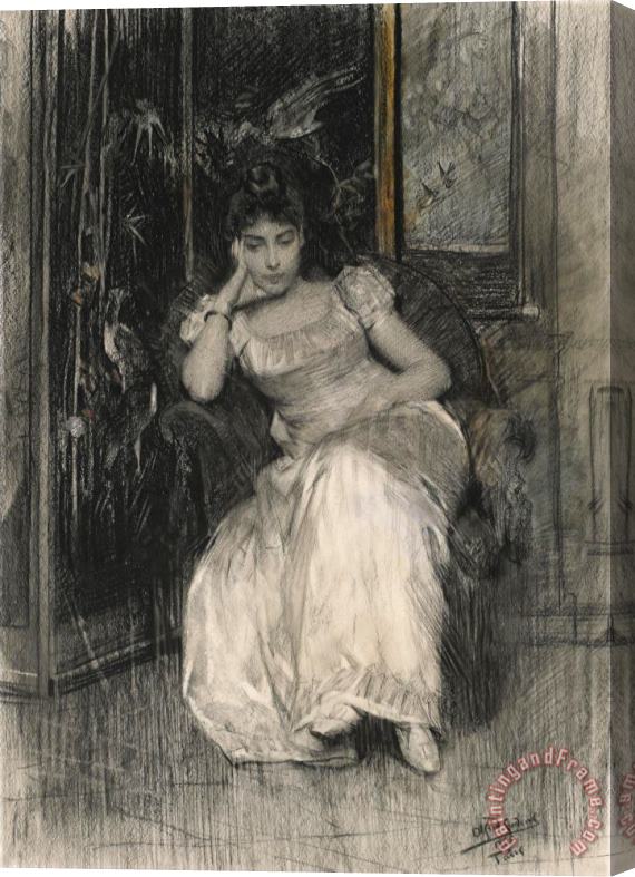 Alfred Stevens Mademoiselle De Clermont Tonnerre Stretched Canvas Print / Canvas Art