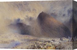 Sermon on The Mount Canvas Prints - Mount Snowdon through Clearing Clouds by Alfred William Hunt