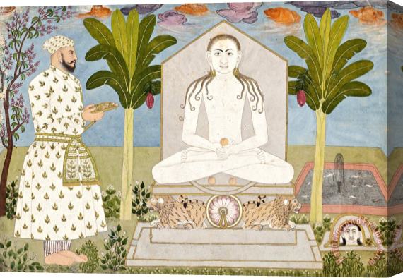 Ali Reza Rai Sabha Chand at a Jain Shrine Stretched Canvas Print / Canvas Art