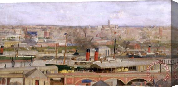 Alice Chapman Wharves Near Spencer Street Stretched Canvas Painting / Canvas Art