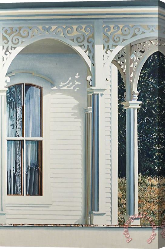 Alice Dalton Brown Curtained Window with Landscape, 1981 Stretched Canvas Print / Canvas Art