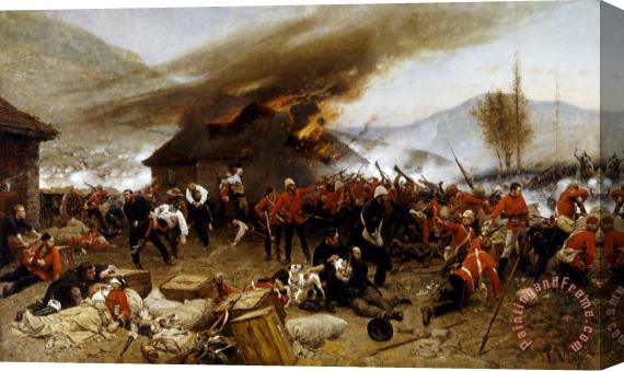 Alphonse de Neuville The Defence of Rorke's Drift Stretched Canvas Painting / Canvas Art