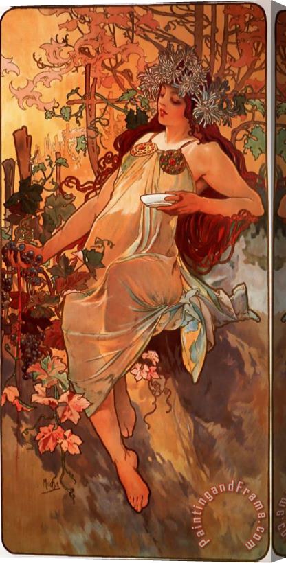 Alphonse Maria Mucha Autumn Stretched Canvas Painting / Canvas Art