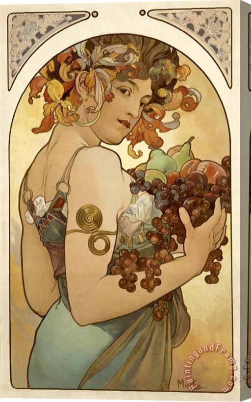 Alphonse Maria Mucha Fruit Stretched Canvas Painting / Canvas Art