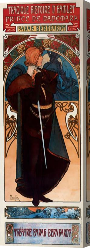 Alphonse Maria Mucha Hamlet Stretched Canvas Painting / Canvas Art