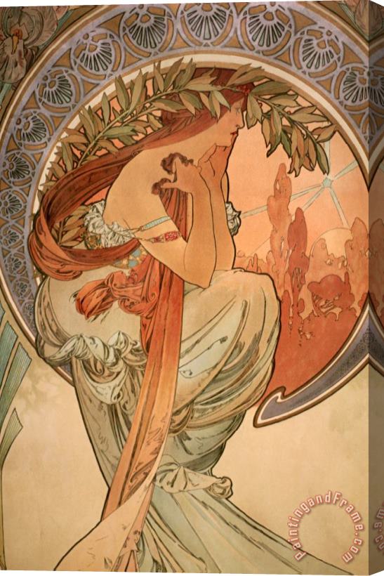 Alphonse Maria Mucha In Prague 4 Stretched Canvas Painting / Canvas Art