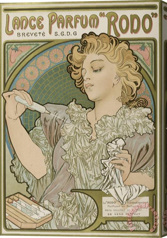 Alphonse Maria Mucha Lance Parfum Rodo 1896 97 Lithographie Couleurs Stretched Canvas Print / Canvas Art