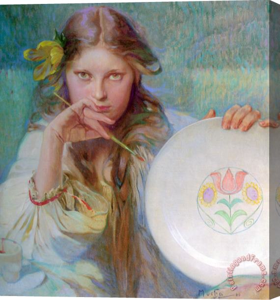Alphonse Maria Mucha The Artist Stretched Canvas Painting / Canvas Art