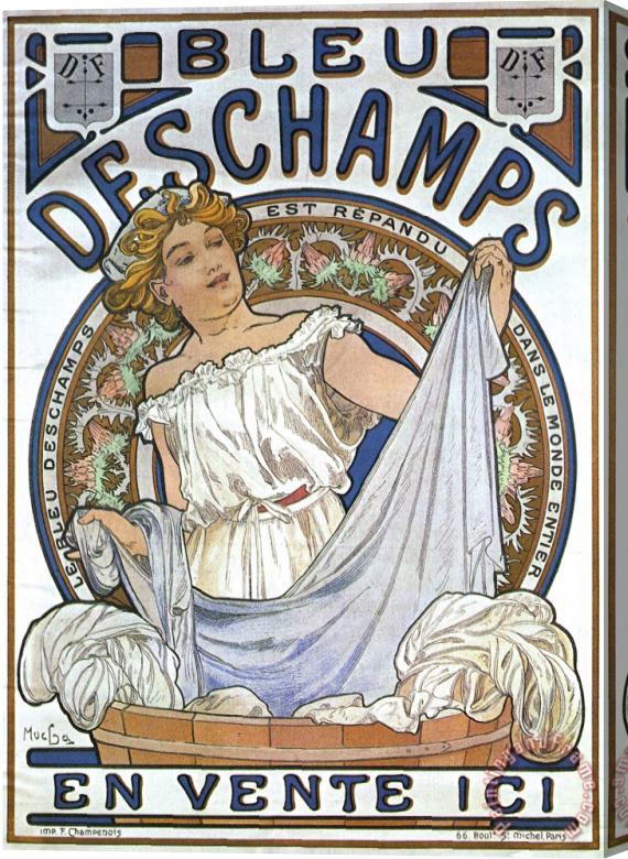 Alphonse Marie Mucha Bleu Dsechamps Sold Here Stretched Canvas Print / Canvas Art