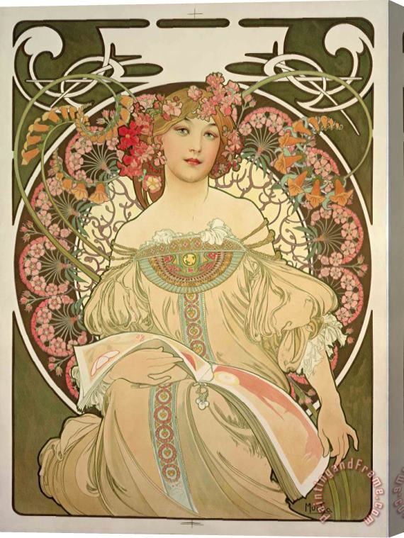Alphonse Marie Mucha Champagne Printer Publisher 1897 Stretched Canvas Painting / Canvas Art