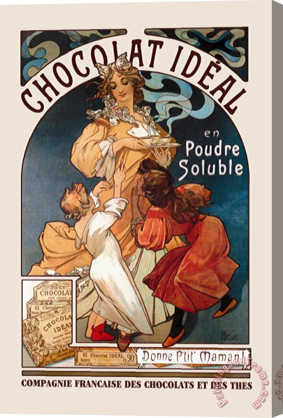 Alphonse Marie Mucha Chocolat Ideal Stretched Canvas Painting / Canvas Art