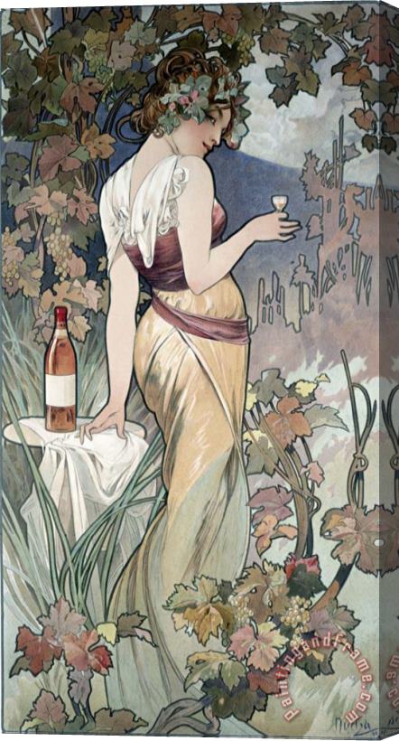 Alphonse Marie Mucha Cognac Template Stretched Canvas Painting / Canvas Art