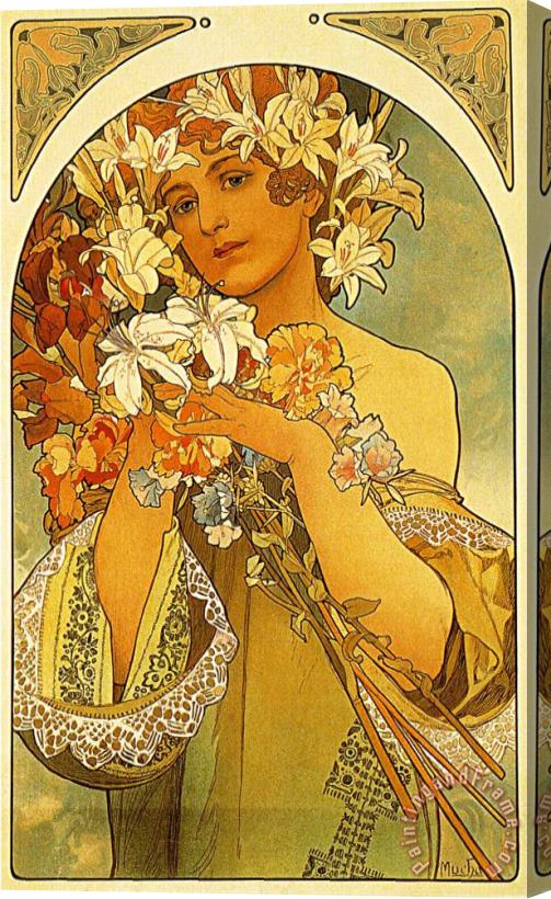 Alphonse Marie Mucha Flower 1897 Stretched Canvas Painting / Canvas Art