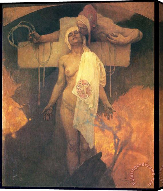 Alphonse Marie Mucha France Embraces Bohemia Stretched Canvas Painting / Canvas Art
