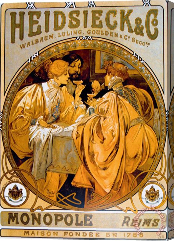Alphonse Marie Mucha Heidsieck Stretched Canvas Painting / Canvas Art