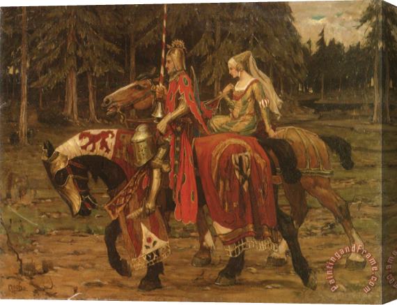Alphonse Marie Mucha Heraldic Chivalry Stretched Canvas Painting / Canvas Art