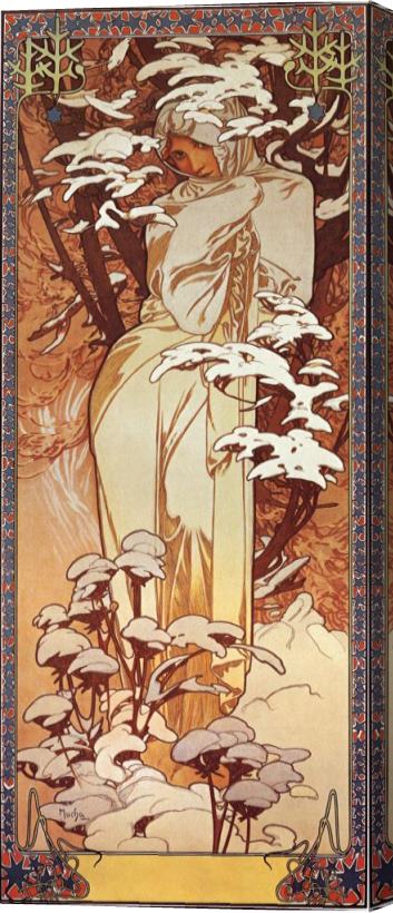 Alphonse Marie Mucha Hiver 1900 Stretched Canvas Print / Canvas Art