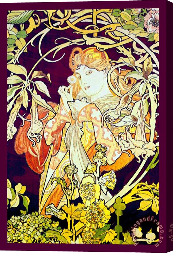 Alphonse Marie Mucha Ivy Stretched Canvas Painting / Canvas Art