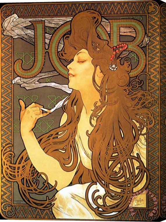 Alphonse Marie Mucha Job 1896 Stretched Canvas Painting / Canvas Art