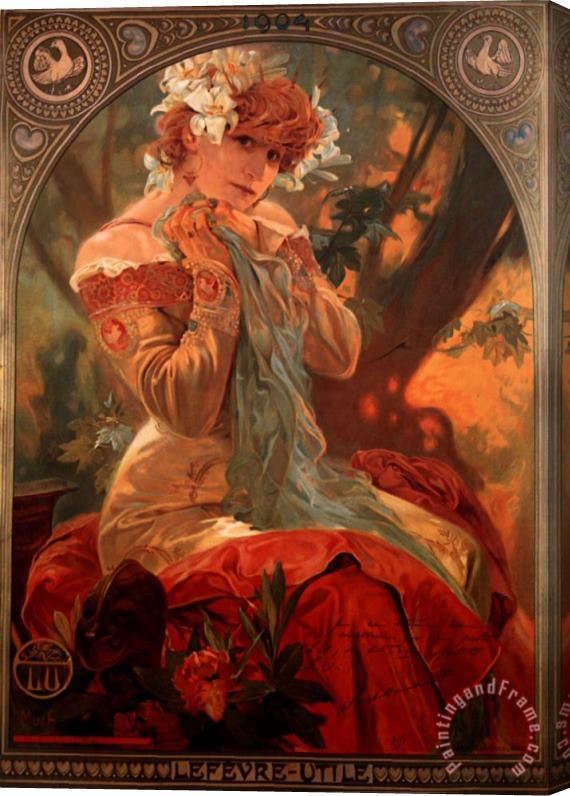 Alphonse Marie Mucha Lefevre Utile 1903 Stretched Canvas Painting / Canvas Art
