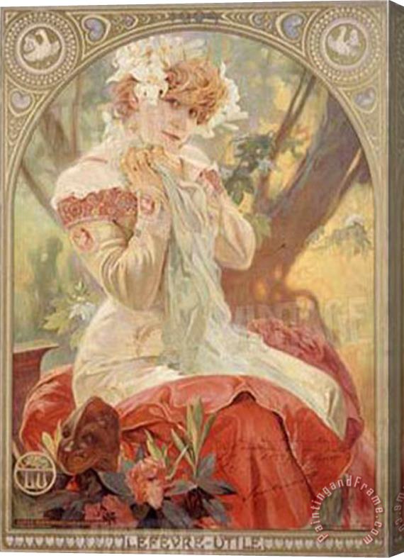Alphonse Marie Mucha Lefevre Utile Sara Bernhard Stretched Canvas Print / Canvas Art
