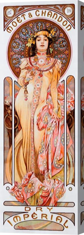 Alphonse Marie Mucha Moet Chandon Dry Imperial Stretched Canvas Print / Canvas Art