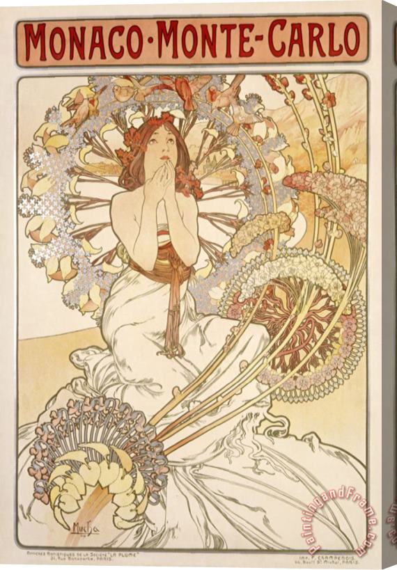 Alphonse Marie Mucha Monte Carlo Stretched Canvas Painting / Canvas Art