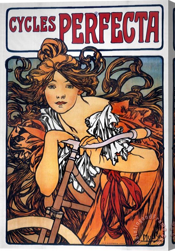 Alphonse Marie Mucha Mucha Bicycle Ad 1897 Stretched Canvas Painting / Canvas Art