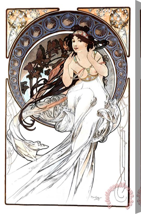 Alphonse Marie Mucha Music Stretched Canvas Painting / Canvas Art